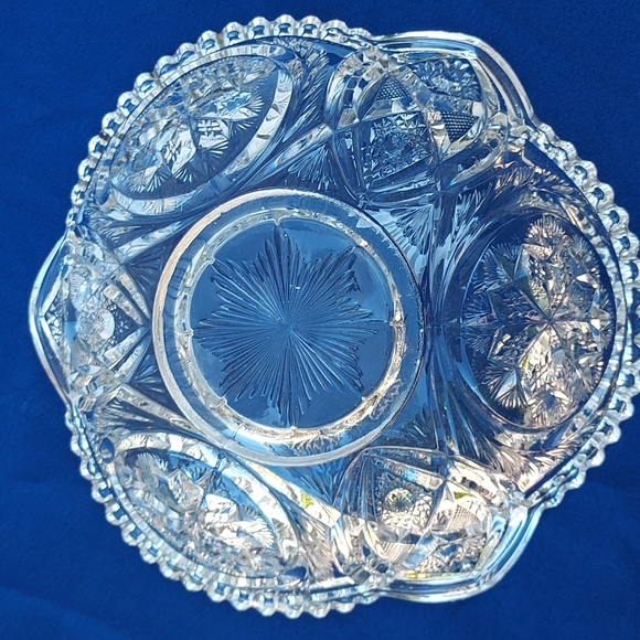 Pressed Glass sawtooth dish centerpiece Stunning piece of art EAPG MCM - Picture 12 of 17